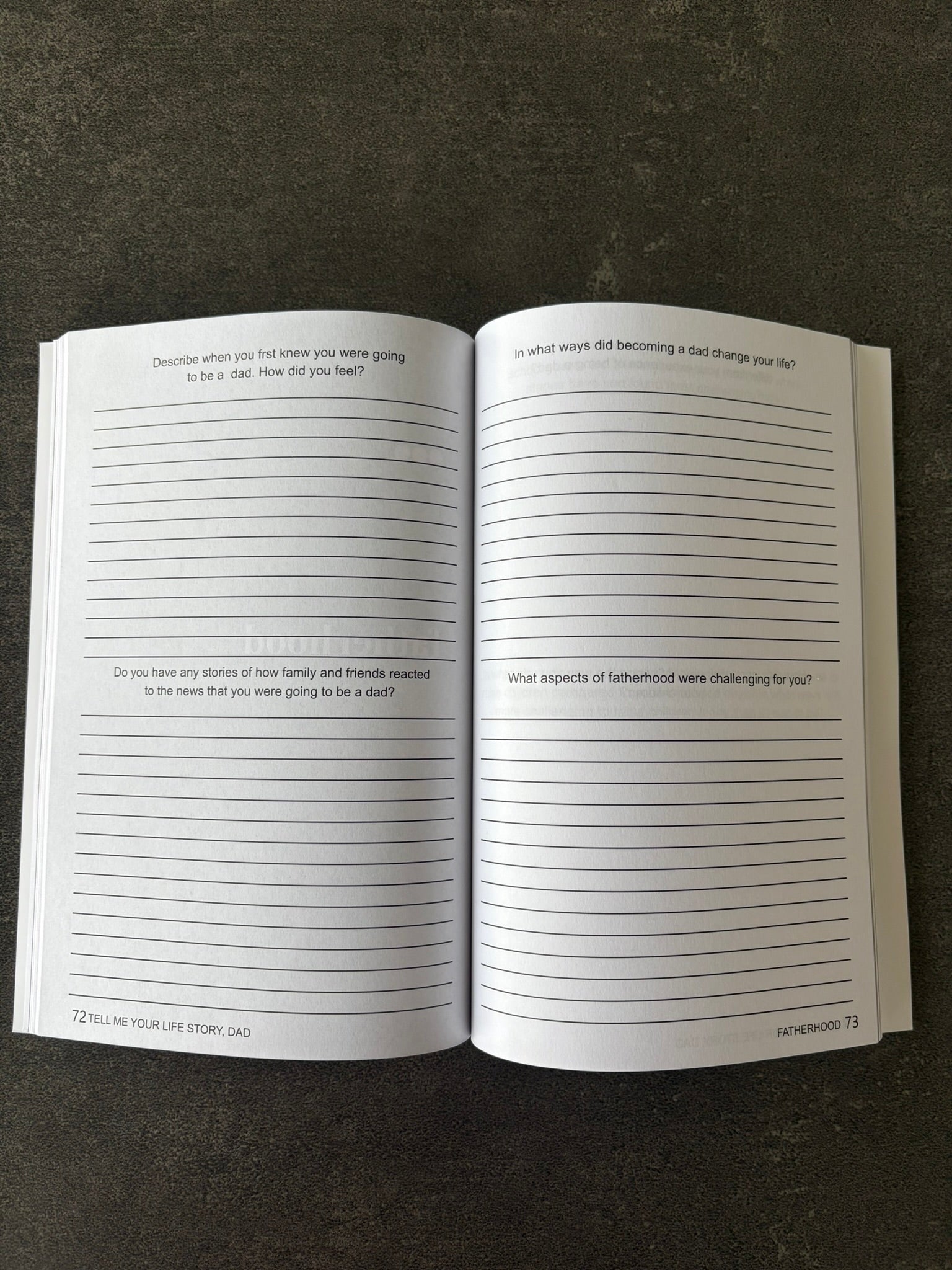"Tell me your Story" Memory Journal