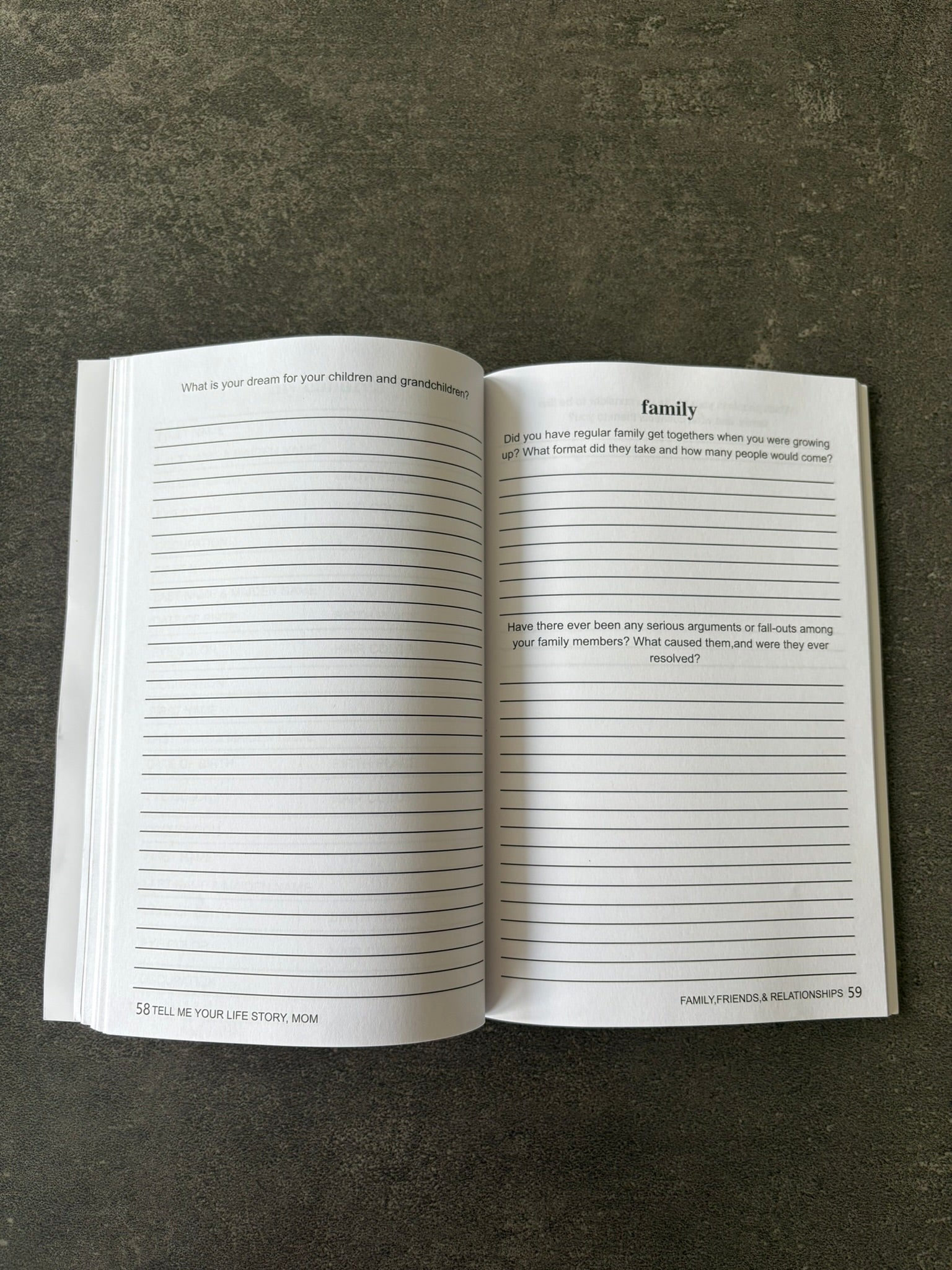 "Tell me your Story" Memory Journal