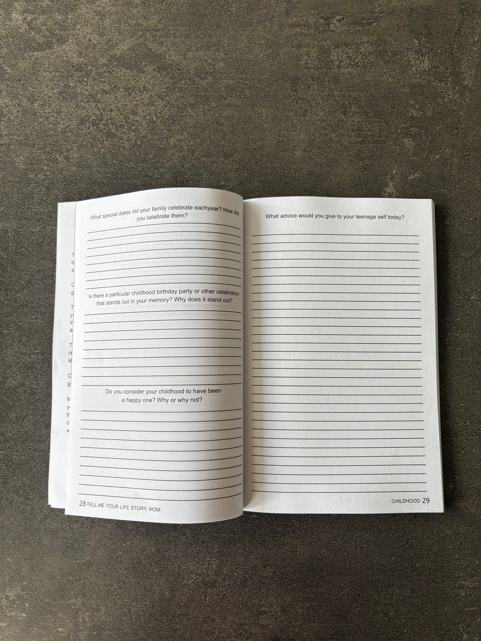 "Tell me your Story" Memory Journal